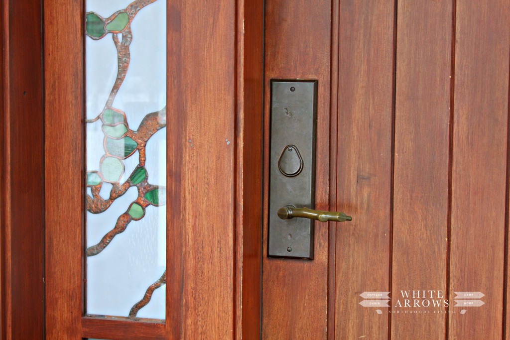 Front Door- Handle-Stained Glass-Log Home