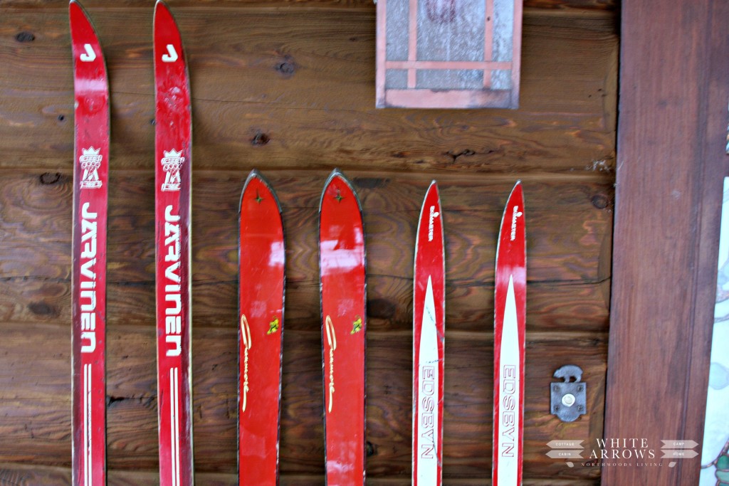 Red Skis, Front Porch, Bear Door Bell, Log Cabin, Cabin, Rustic, Cabin