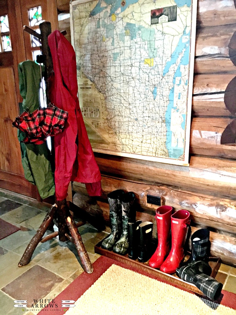 wall map, rainbows, entry way, hall tree, raincoats