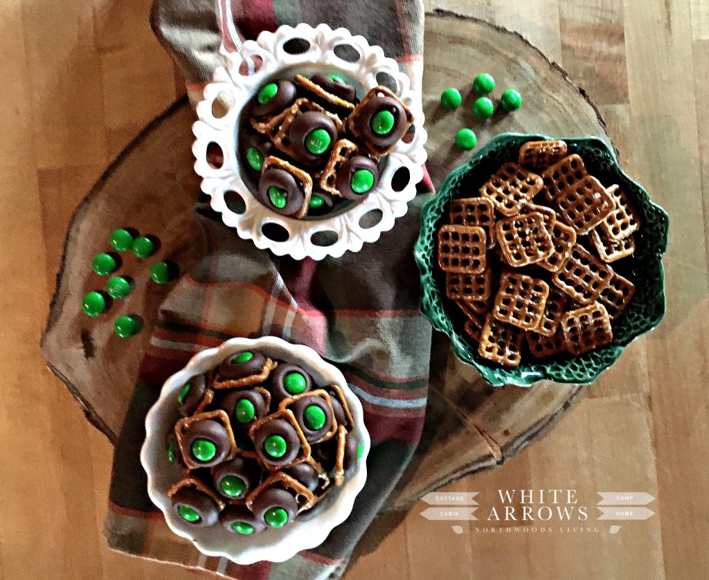 Hershey Kisses, M & Ms, Snaps, Pretzels, Sweet and Salty Snack, St. Patrick's Day Treat