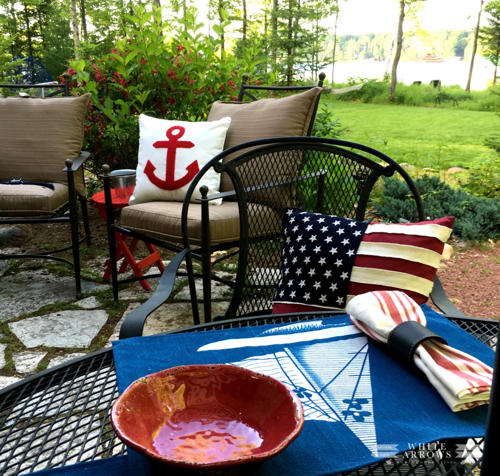 back patio lake house anchor pillows nautical