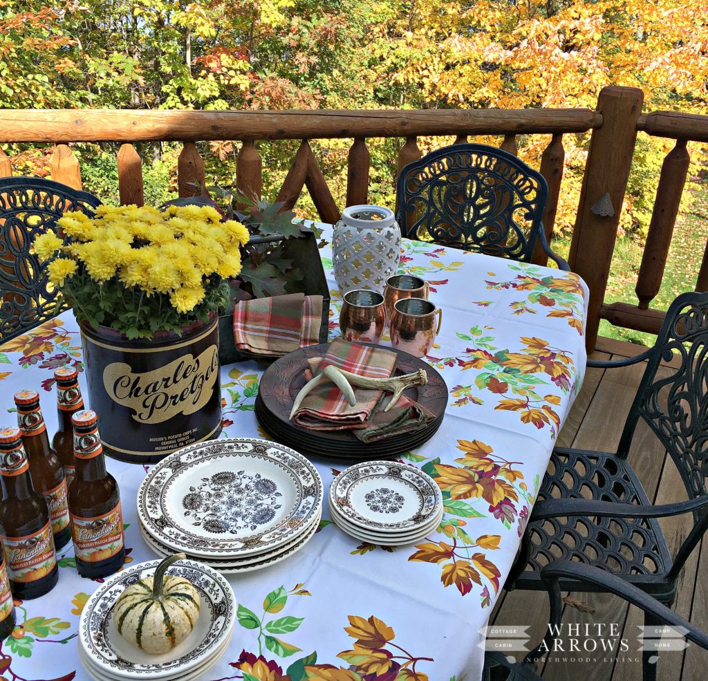 fall outdoor dining, autumn pacesetting, charles chips, transfer ware,