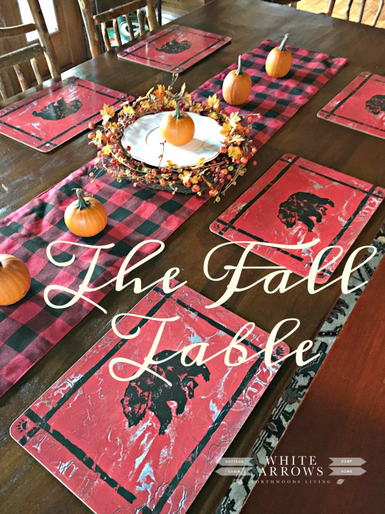 fall table setting, plaid, buffalo plaid, pumpkins