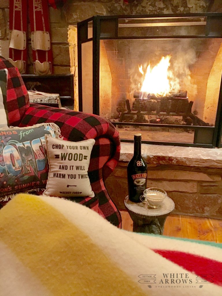 Buffalo Plaid, Hudson Bay Blanket, Pendleton, Baileys, Roaring Fire, Fireplace, Cozy