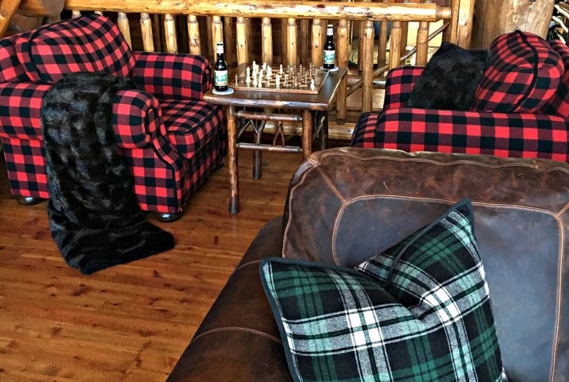 Plaid Decor, Rustic Decor, Chess Table, Buffalo Plaid, Cabin Decor, Log Cabin
