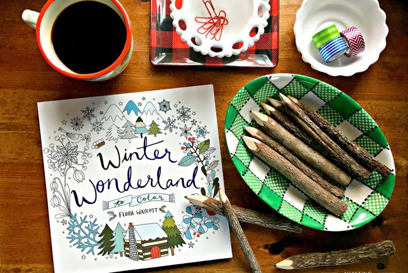 coloring book, adult coloring book, crafts, wood crayons, milk glass