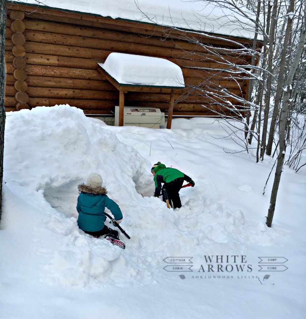 Winter Building Snow Forts