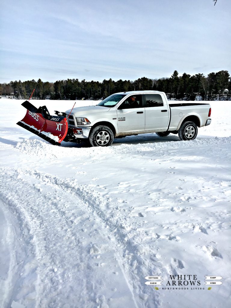 Plow Truck Lake Ice Rink