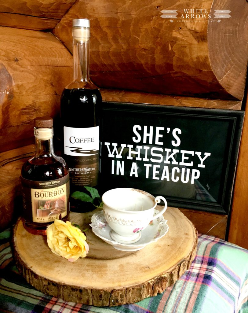 She's Whiskey in a Teacup, Coffee Flavored Vodka, Bourbon, Northern Waters Distillery, Vintage,Teacup