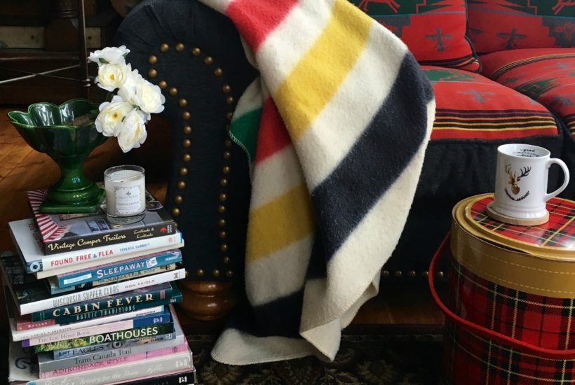 Point Blanket, Pendleton Blanket, Coffee Table Books, Scotch Cooler, Cabin Decor, Rustic Decor, Cabin Style, Log Cabin, Rustic Couch