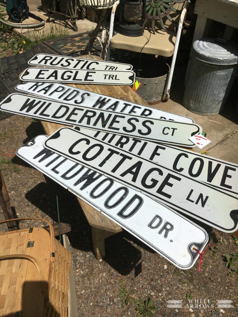 Old Street Signs, Northwoods, Antique Shops