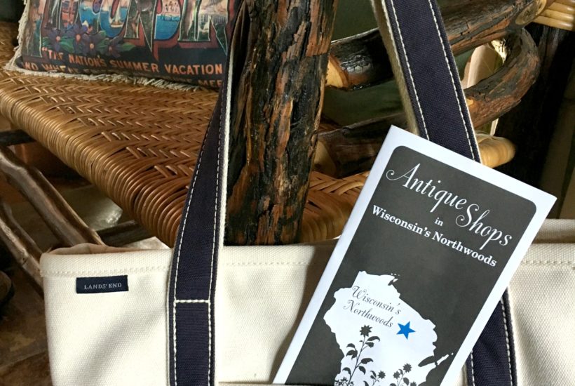 antique shopping, lands end tote, minocqua, lakeland area antique shops, norhwoods