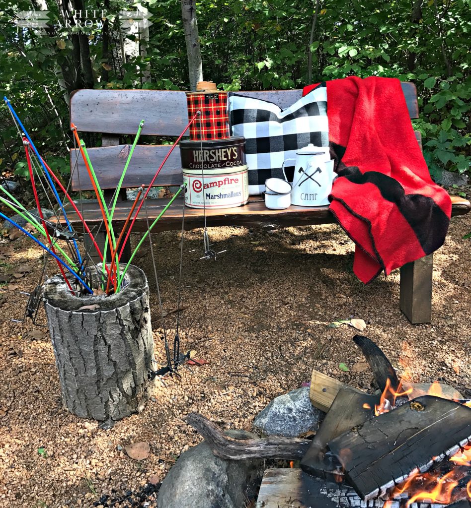 Family Vacation, Minocqua Campfire, Vintage, Campfire Marshmallow, Buffalo Plaid, Smores, Camp Style