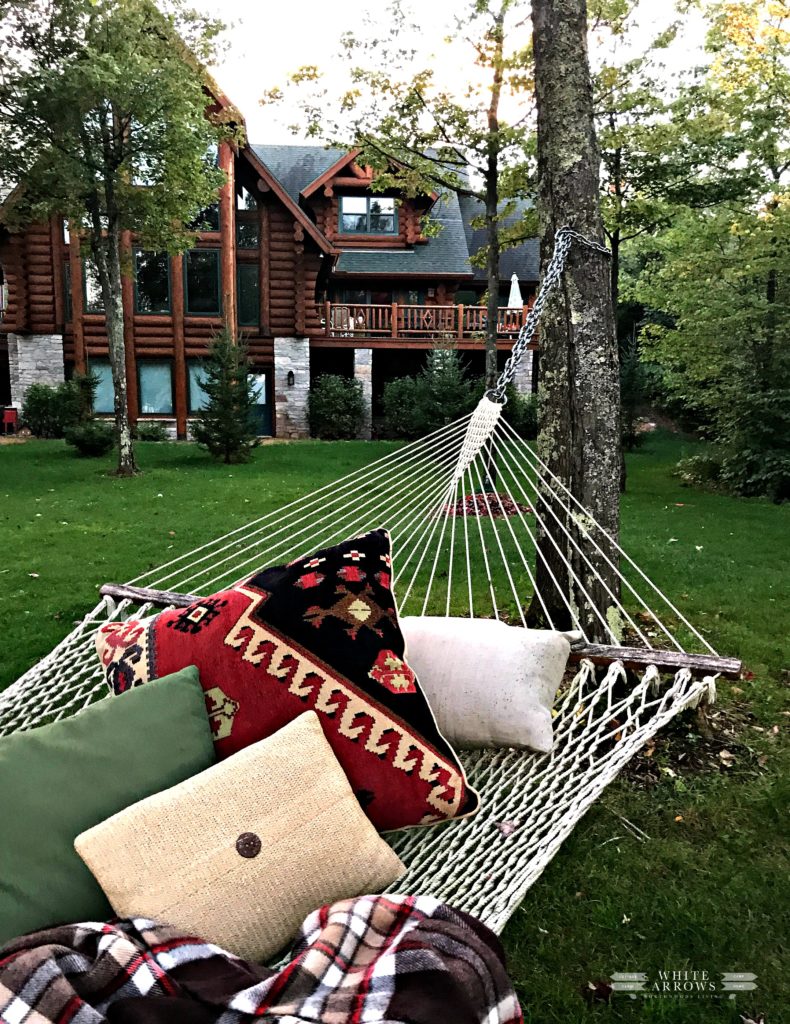 Hammock, Log Home, Cabin, Backyard