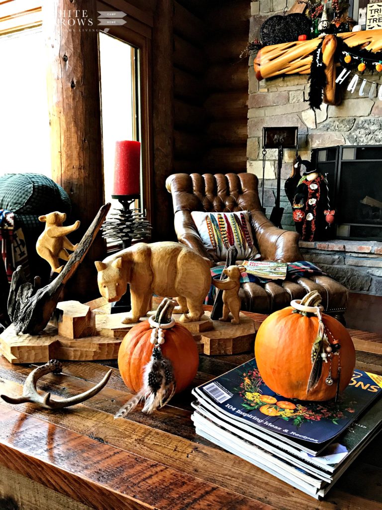 Fall Decor, Cabin Style, Rustic Decor, Log Cabin, Cabin Decor, Pumpkin pendant, decorated pumpkins