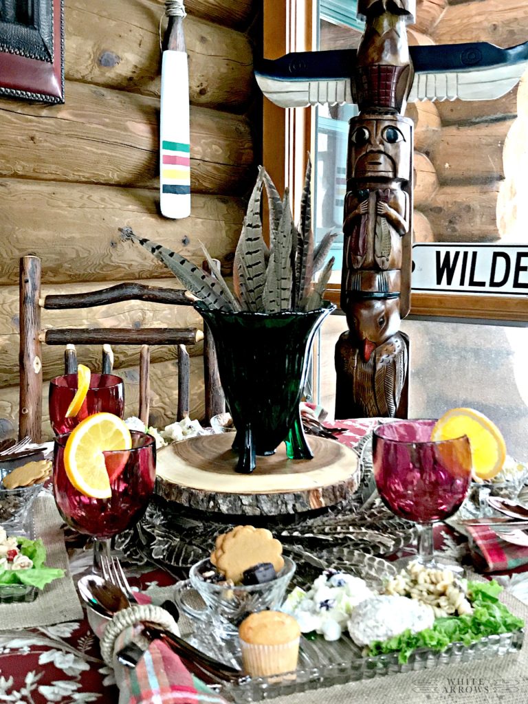 Rustic Decor, Pheasant Feathers, Vintage, Cabin, Fall Lunch, Sun Room, Totem Pole