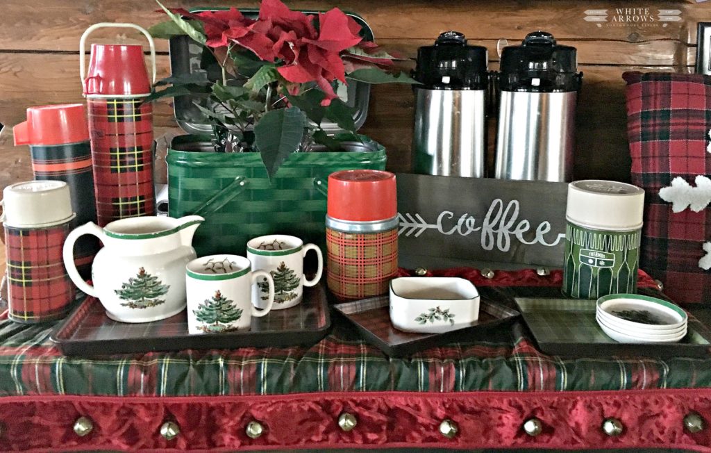 Plaid Christmas Decor with a Thermos Cooler