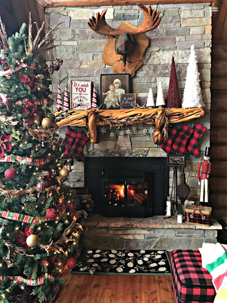 https://whitearrowshome.com/wp-content/uploads/2017/12/Christmas-Mantle-Christmas-Tree-Log-Cabin-768x1024.jpg