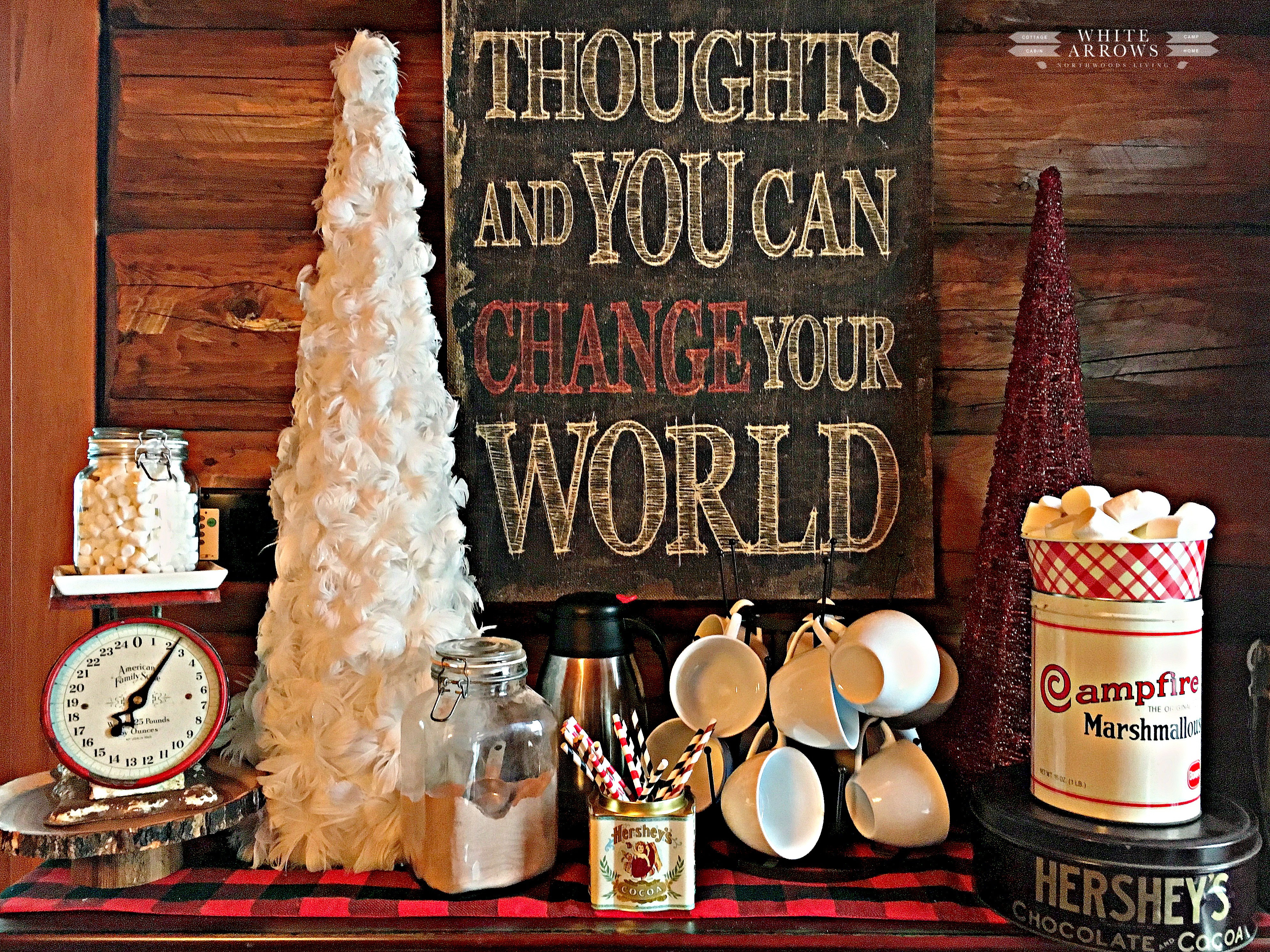 Hot Chocoalte Bar, Mug Rack ~ White Arrows Home