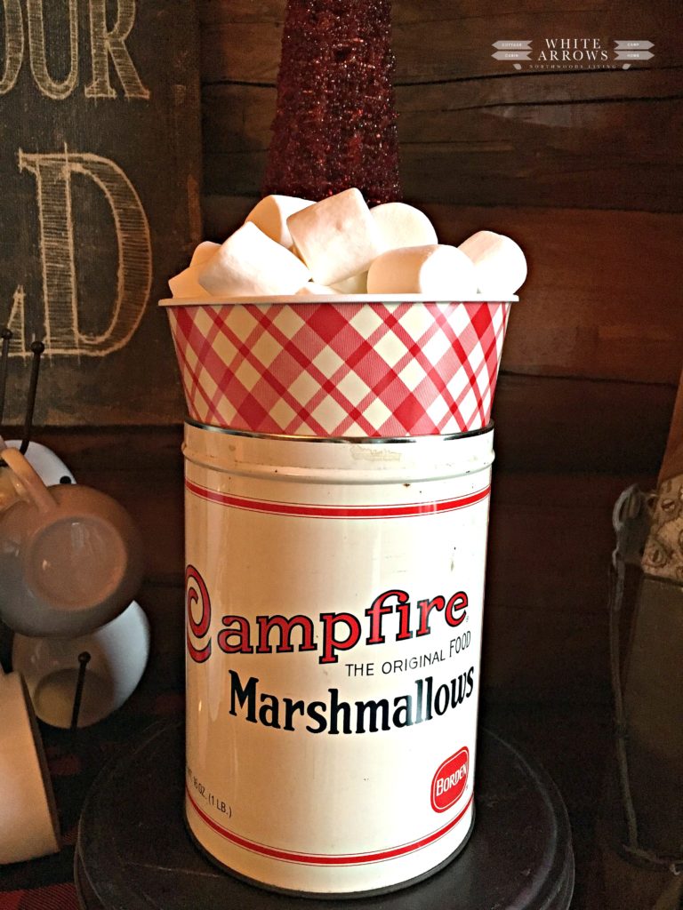 Hot Chocolate Bar, Vintage Campfire Marshmallow Tin, marshmallows