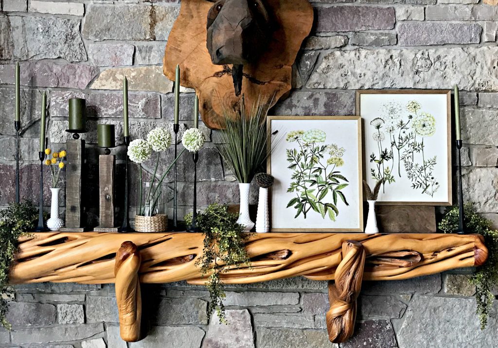 Spring Decor- How to Style a Mantel - Botanical Inspiration