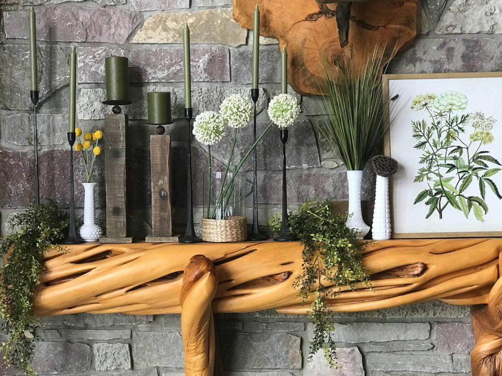 Spring Decor- How to Style a Mantel - Botanical Inspiration