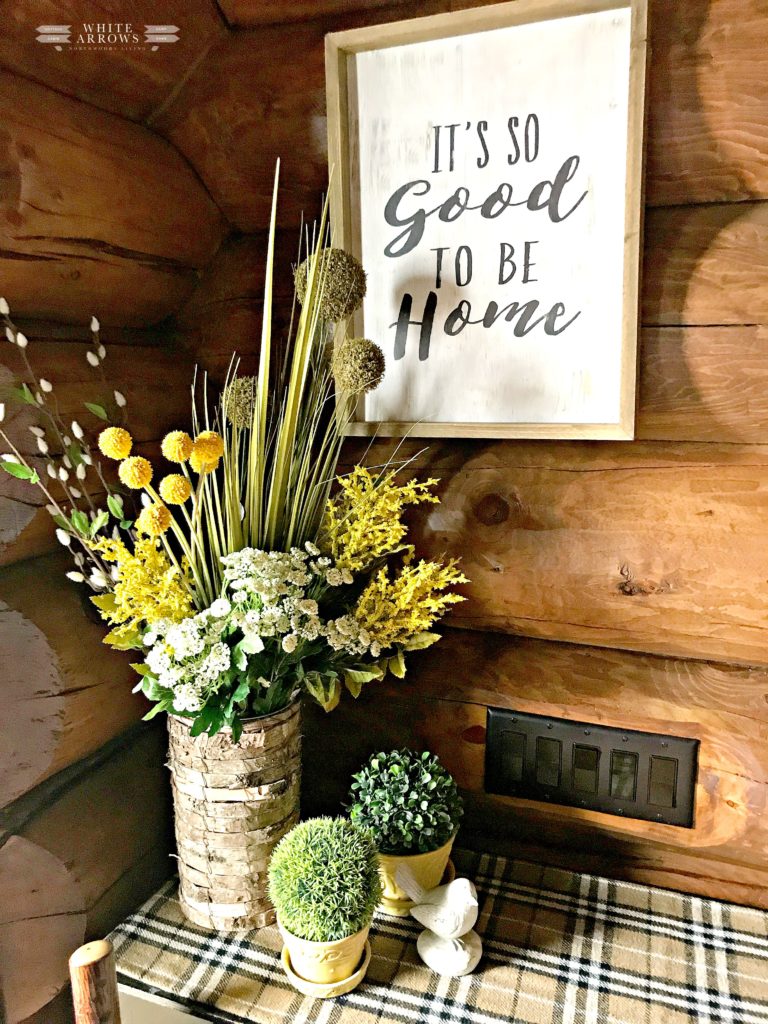 Mother's Day Flowers, Rustic Decor, Birch, Hobby Lobby Sign, McCoy Pottery