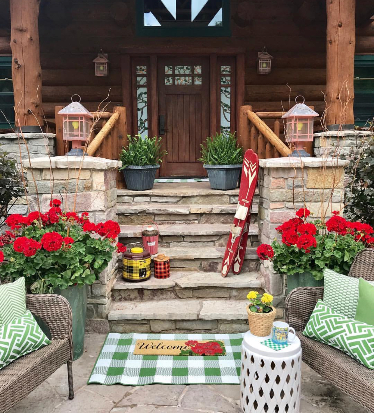 Summer Front Porch and Cottage Style Garden