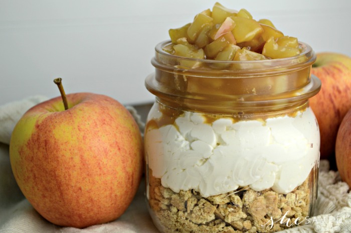 Carmel Apple Cheesecake in Jar