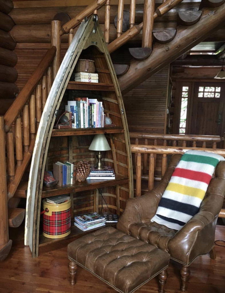 cabin-reading-corner-bookcase-lake-house