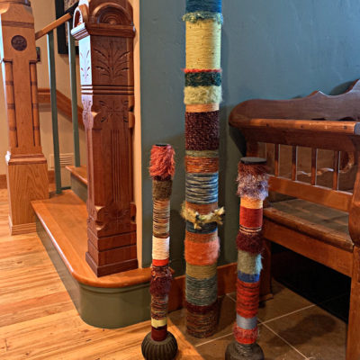 DIY Artwork- Colorful Yarn Poles