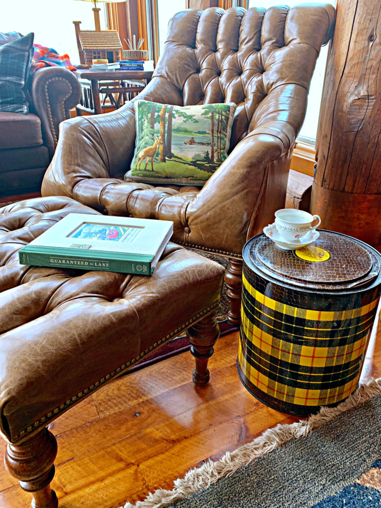 spring-decor-vintage-plaid-cooler-tufted-leather-chair