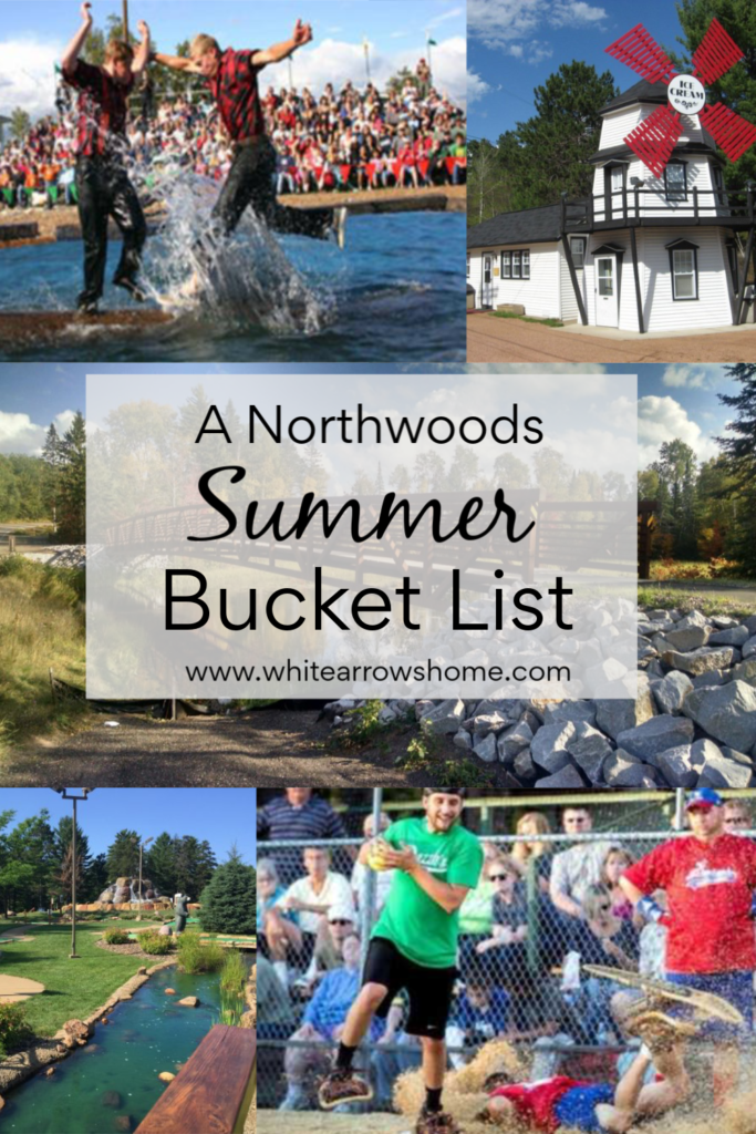 A Northwoods Bucket List, Watch a Lumberjack Show, Eat Ice Cream, Bike a Trail, Go to a Snowshoe Baseball Game, Play Mini Golf