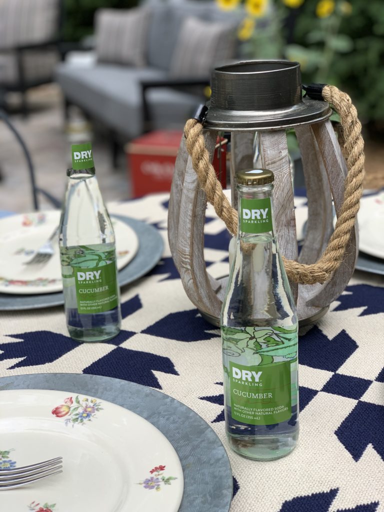 Summer luncheon with flavored cucumber water 