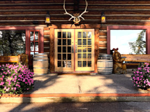 Back door to main lodge Flathead Lake Lodge