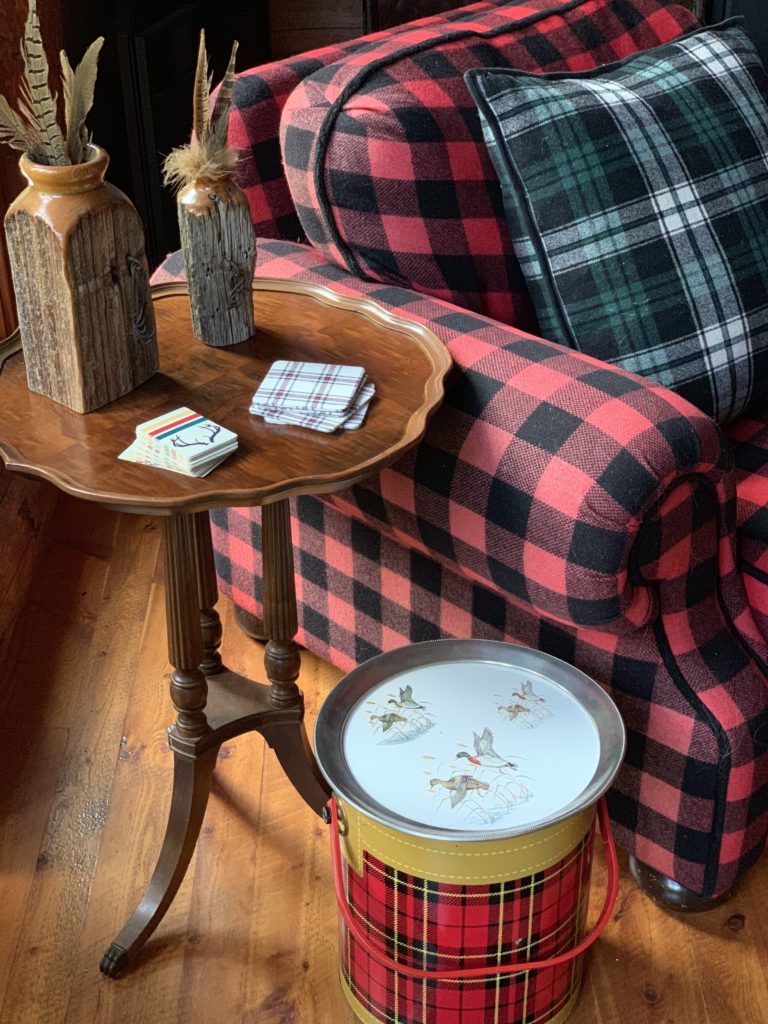 Buffalo Plaid Chair and Tray with Ducks