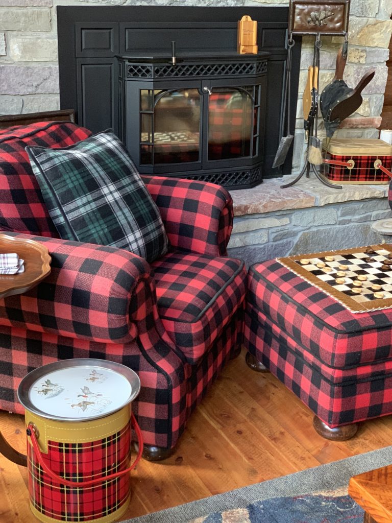 Plaid chair hot sale