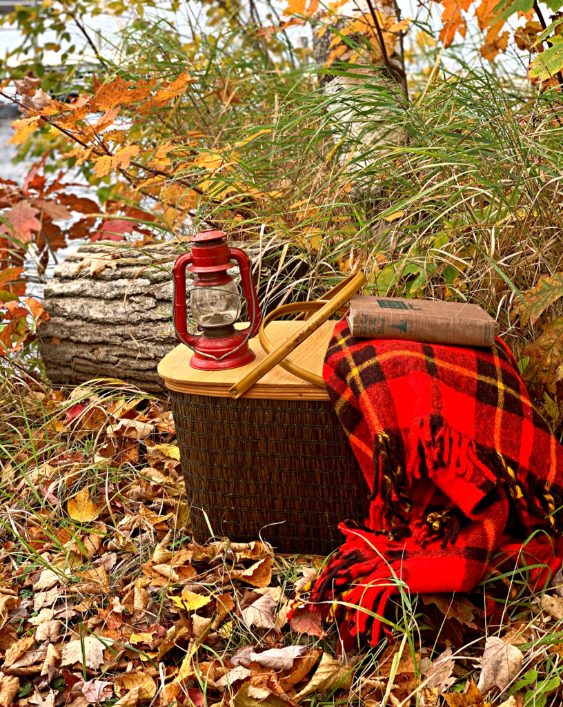 Vintage Picnic Basket and blanket