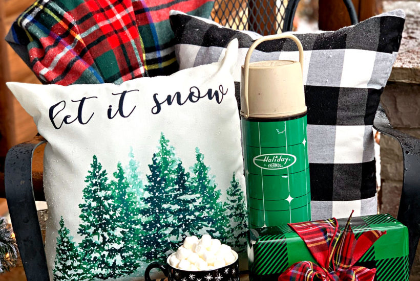 Holiday Thermos, Christmas Porch