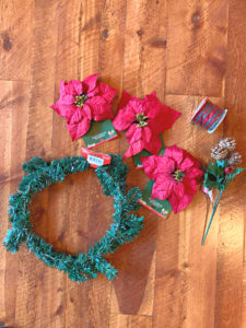 Christmas DIY Dollar Store Wreath Poinsettia