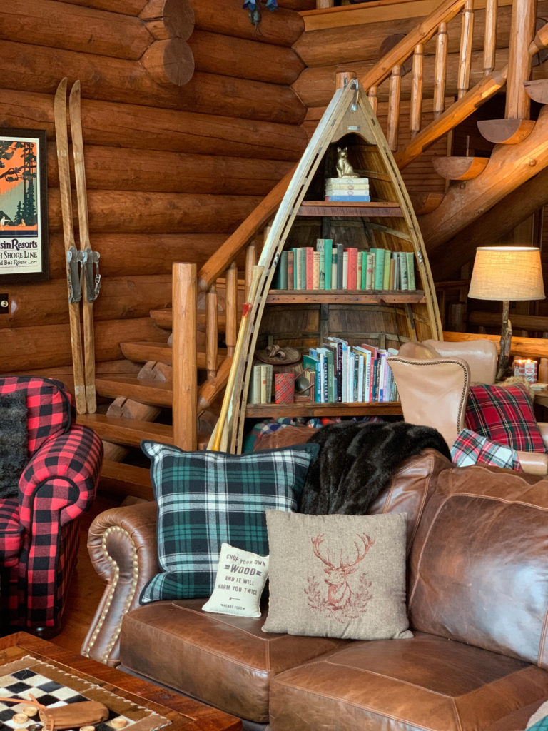 Vintage Boat Book Case in Cabin, styling a bookshelf