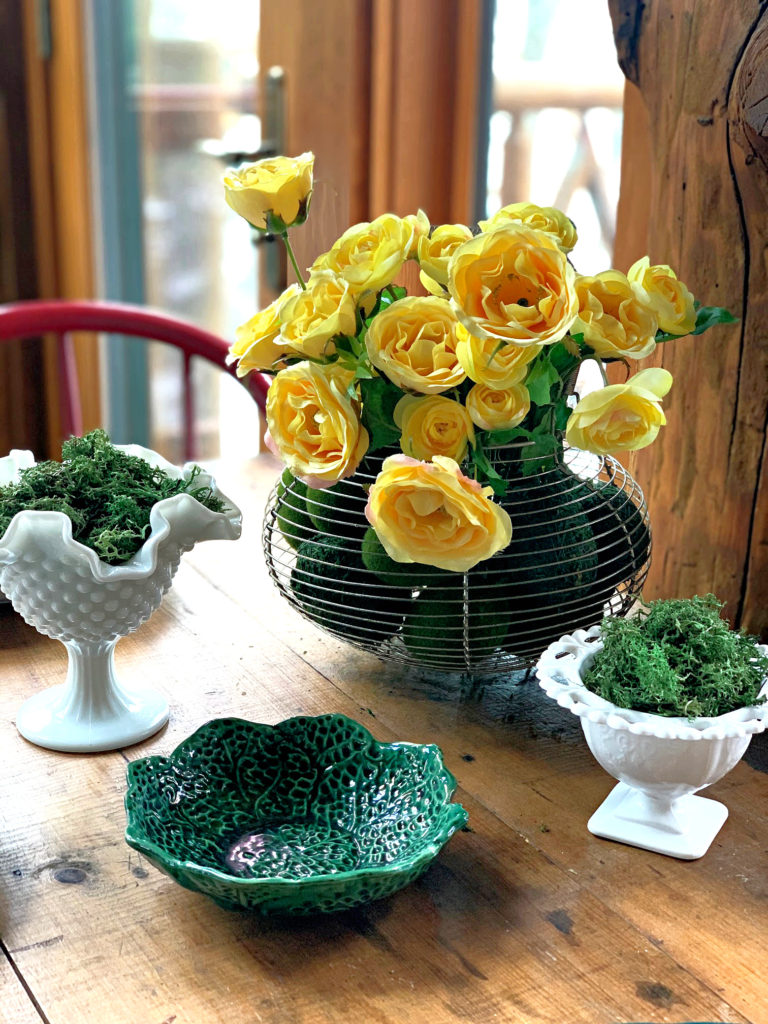 Spring Table, Moss and Roses