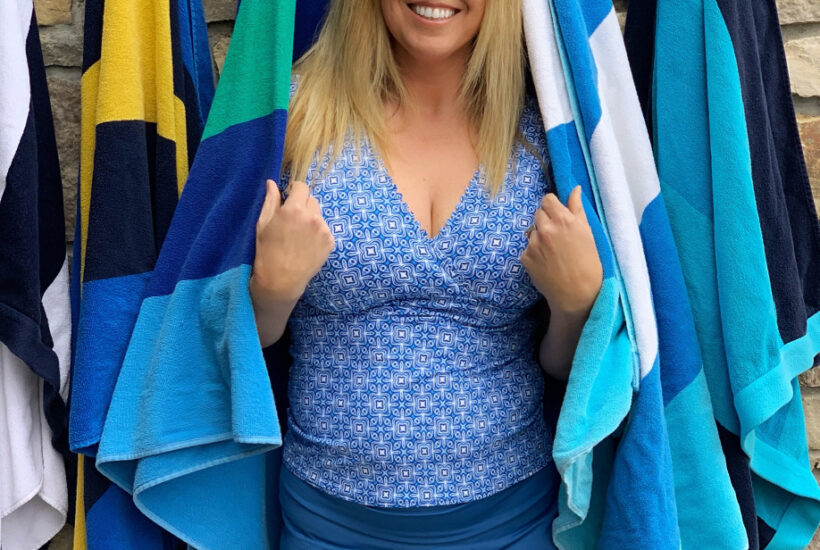 Land's End Blue Swim Suit Tankini and Skirt