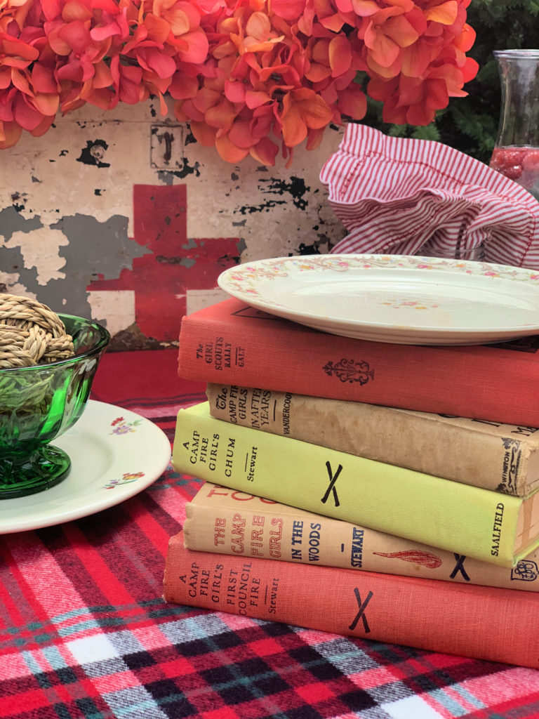 Vintage Book Stack Cake Stand