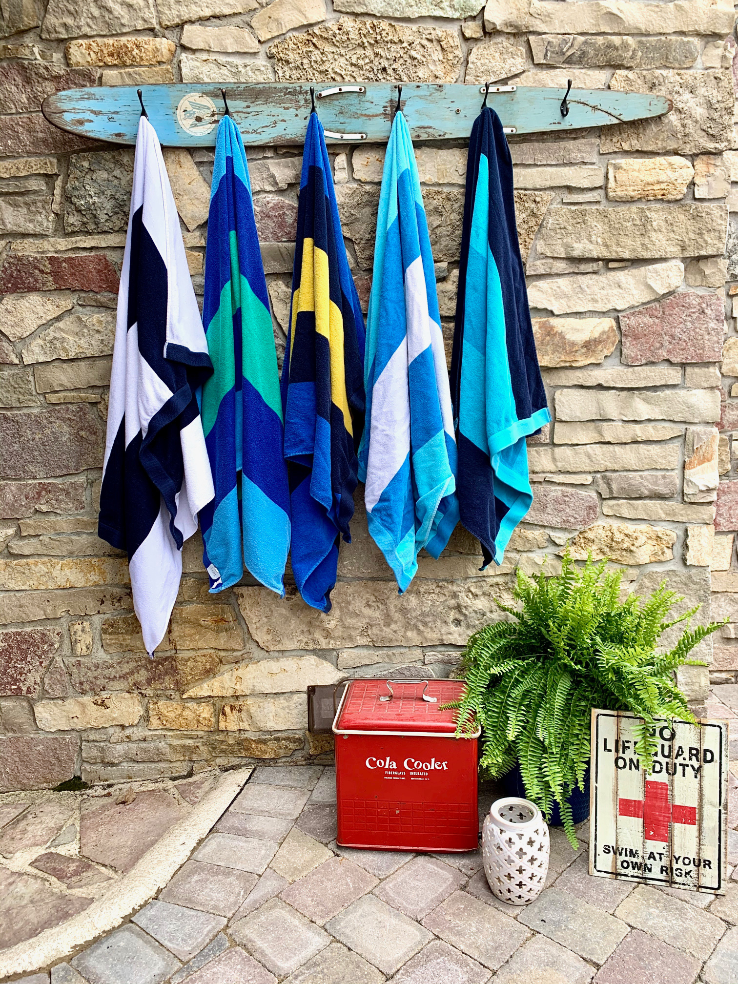 DIY Outdoor Shower Curtain ~ White Arrows Home