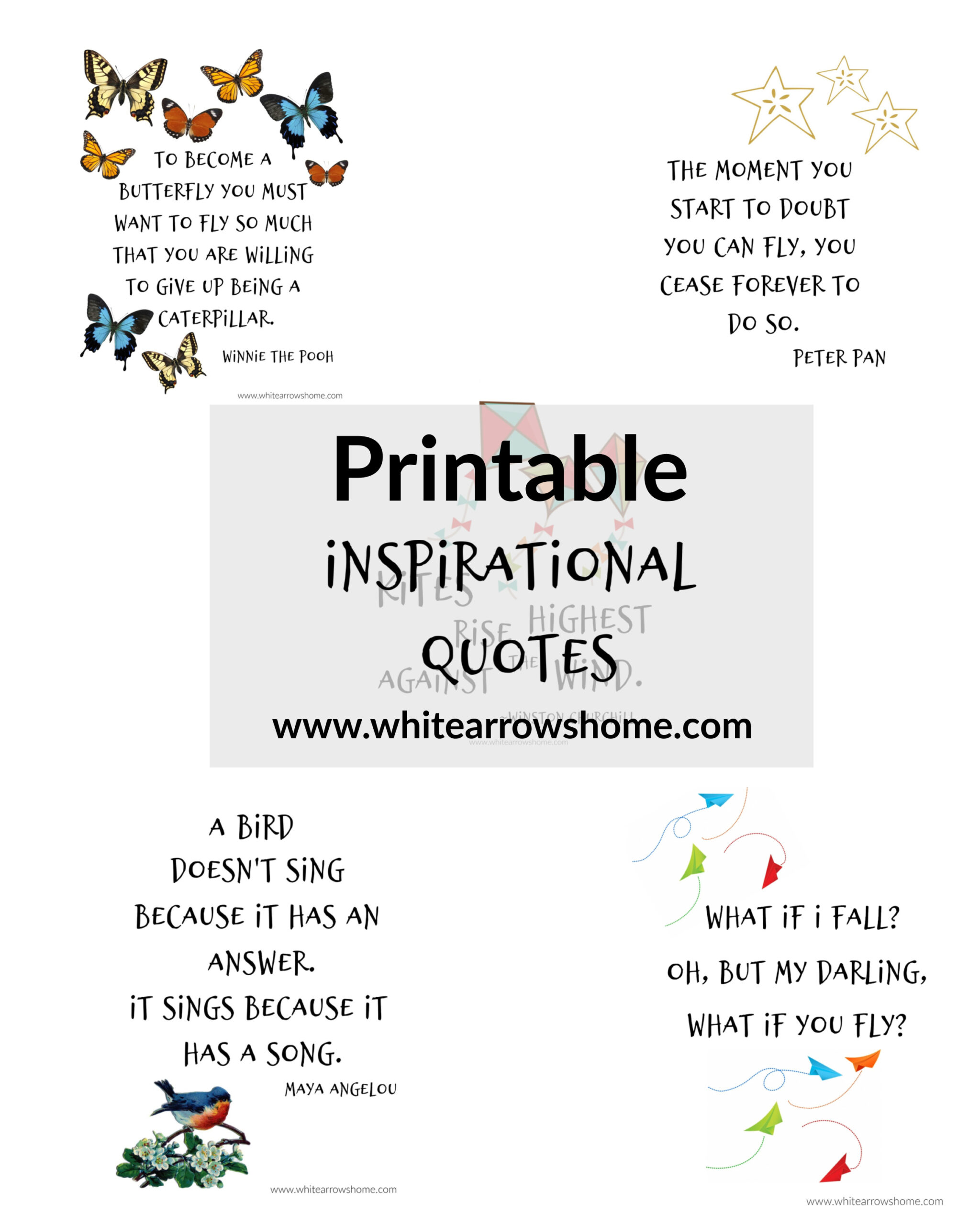 Printable Inspirational Quotes White Arrows Home