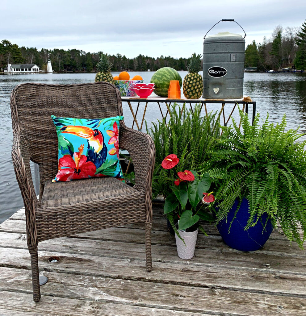 Tropical Party on the Dock at the Lake