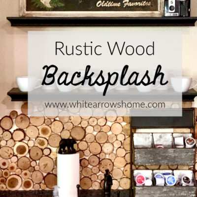 Easy Rustic Backsplash with Wood Slices