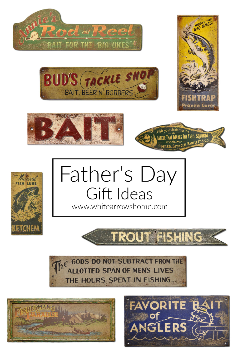Father's Day fishing gift using antique lures