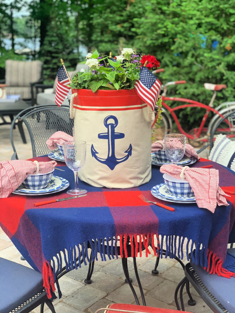 Lakeside Summer Table: Red, White and Blue and Nautical Too – Home is Where  the Boat Is